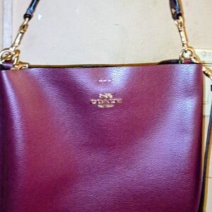 Coach Burgundy Leather Shoulder Bag